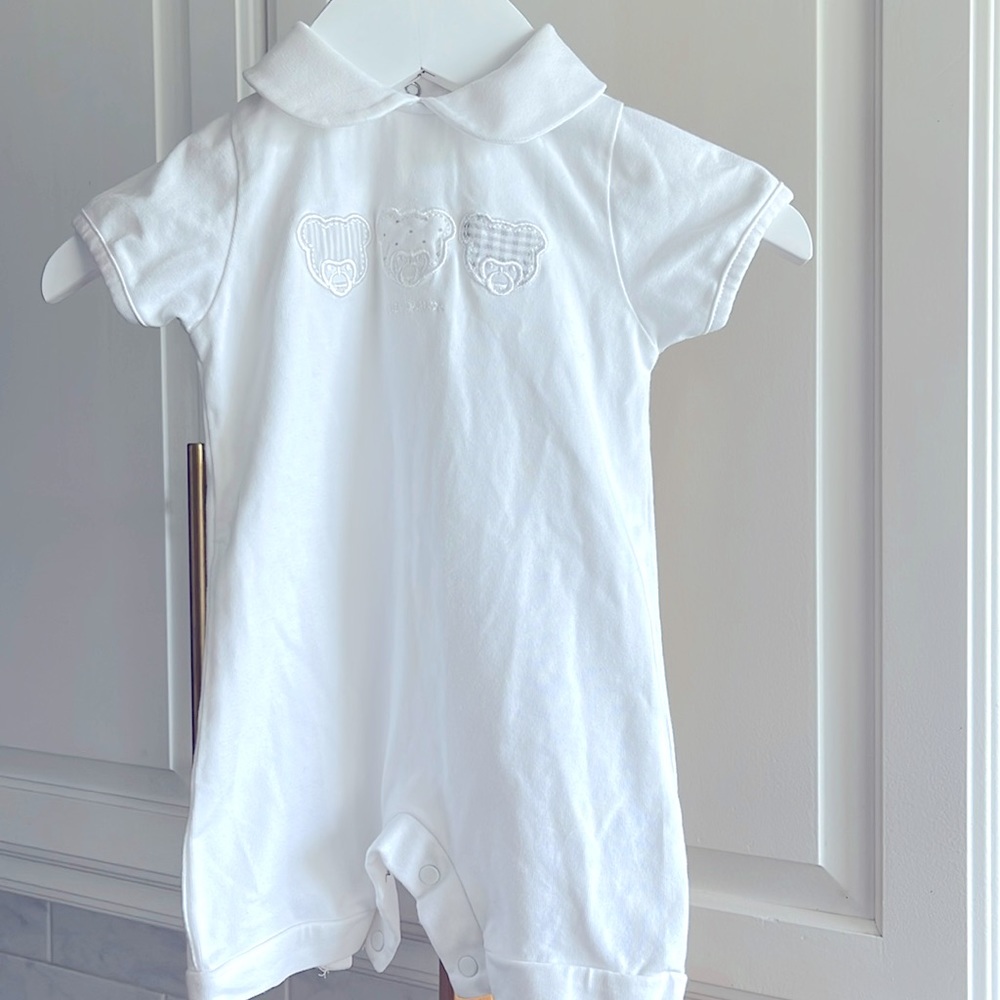Nanan  Italian high end baby clothes company White Romper 3 months Worn 2 times